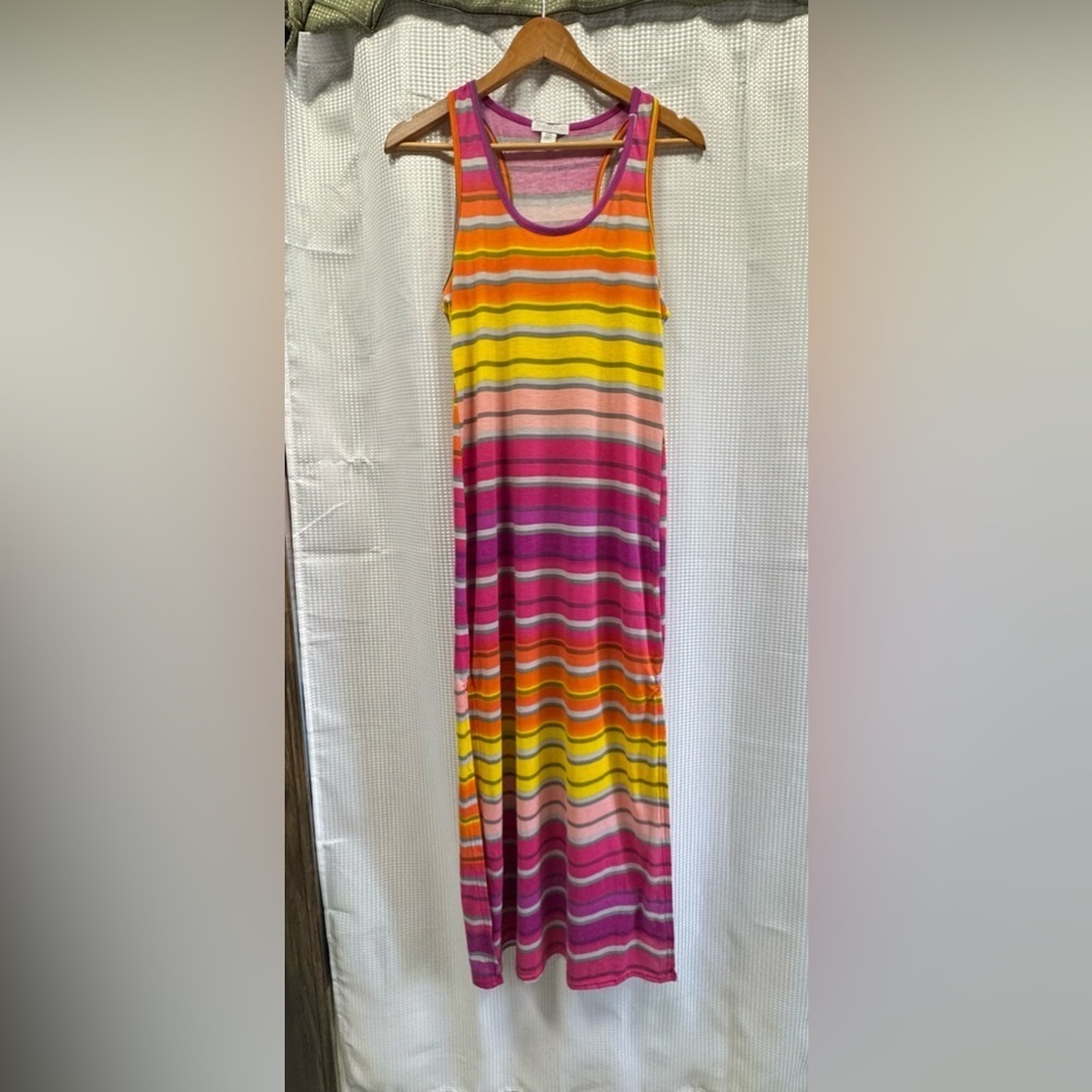 Striped Magazine Multicolor Maxi Dress - size Large